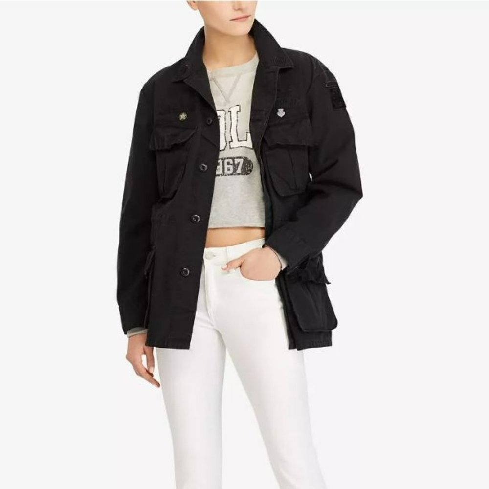 NWT - POLO RALPH LAUREN Patchwork Military Jacket ~ Black